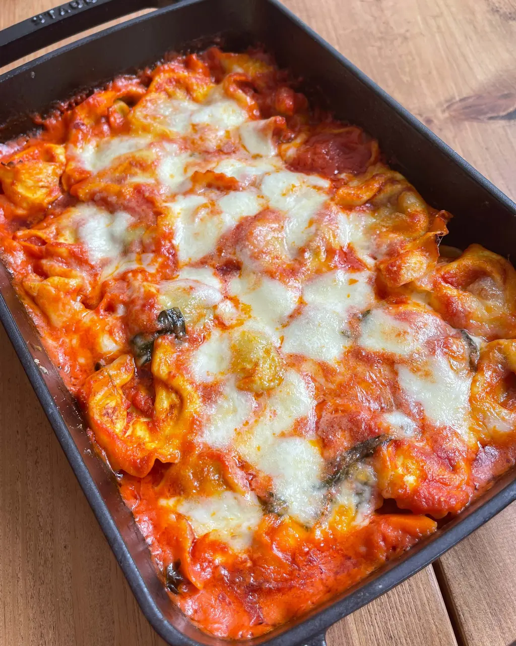 Baked Spinach and Ricotta Tortelloni
