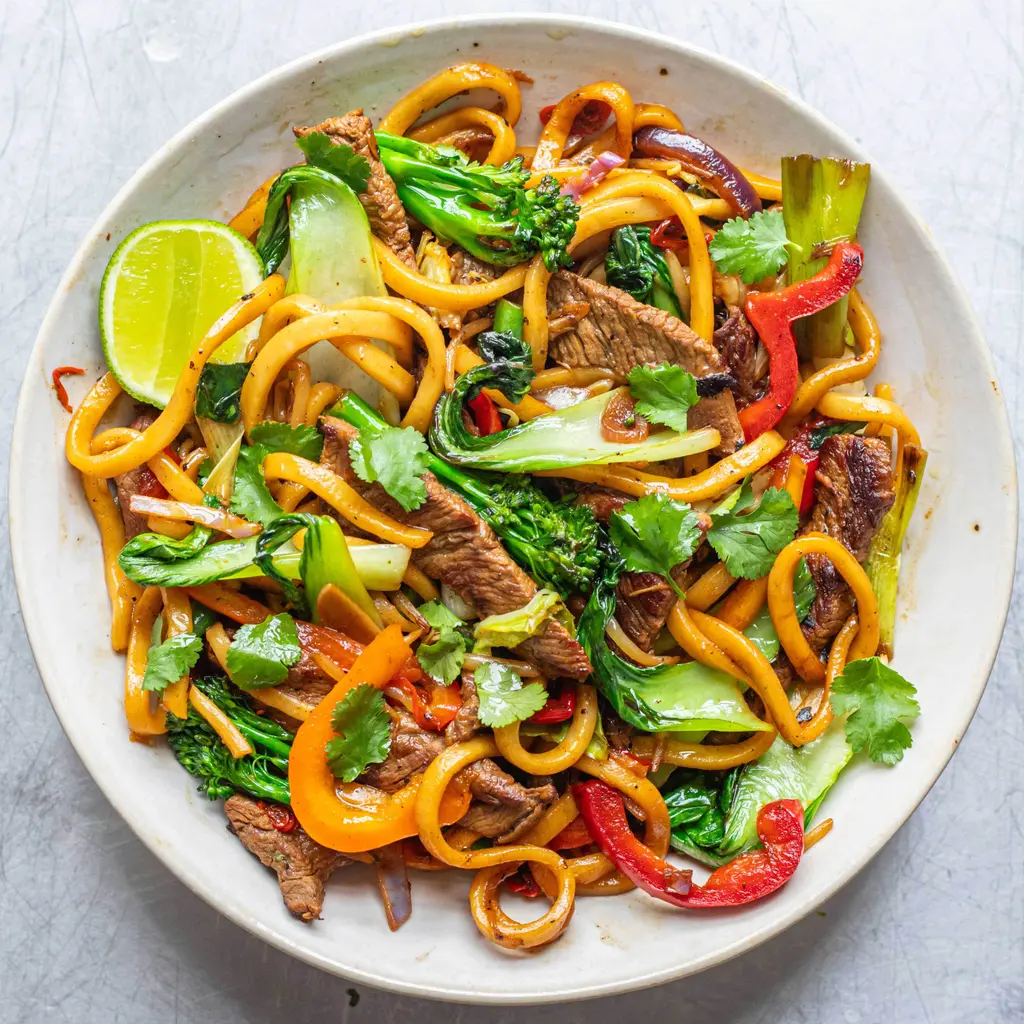 Beef & Udon Noodle Stir-Fry