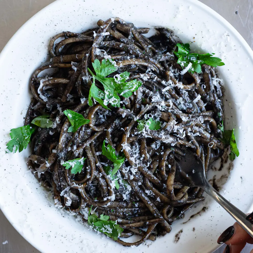 Black Olive Pesto Linguine