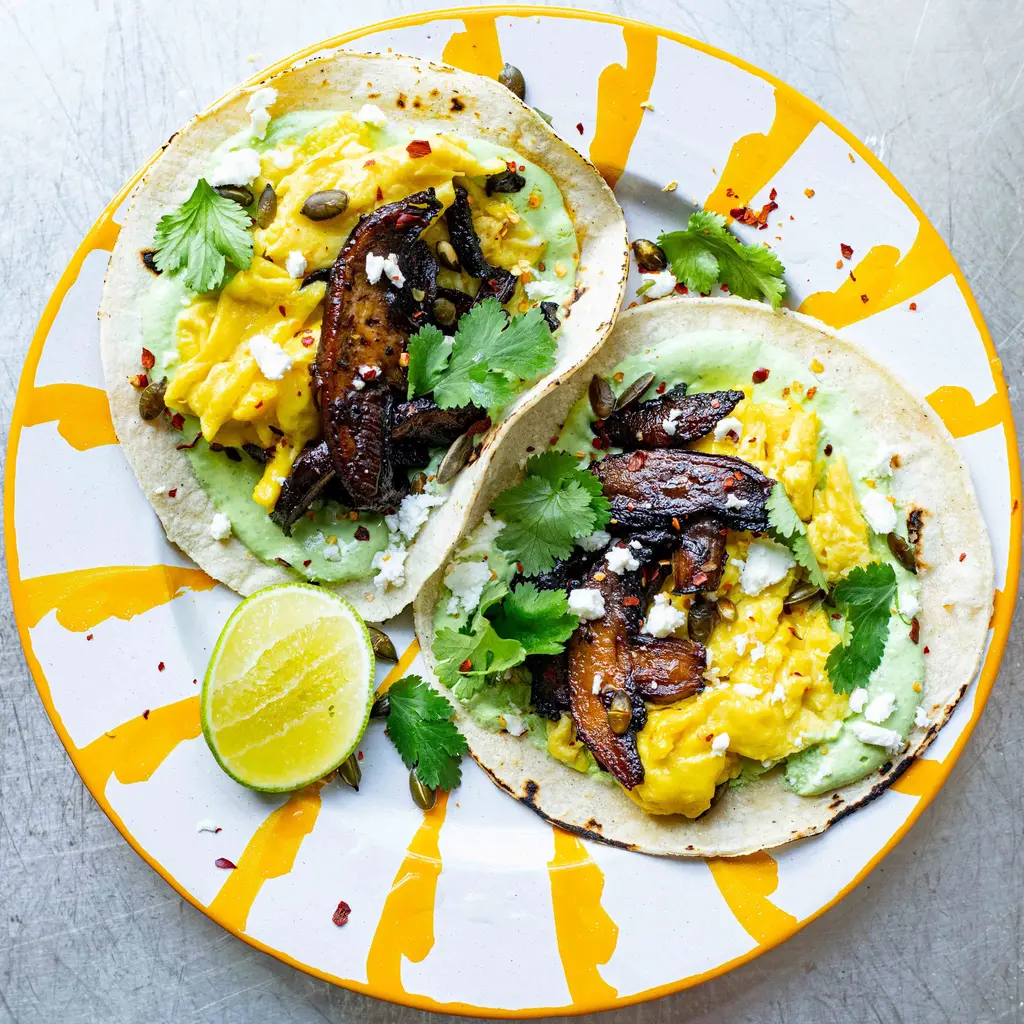 Chipotle Mushroom & Egg Breakfast Tacos