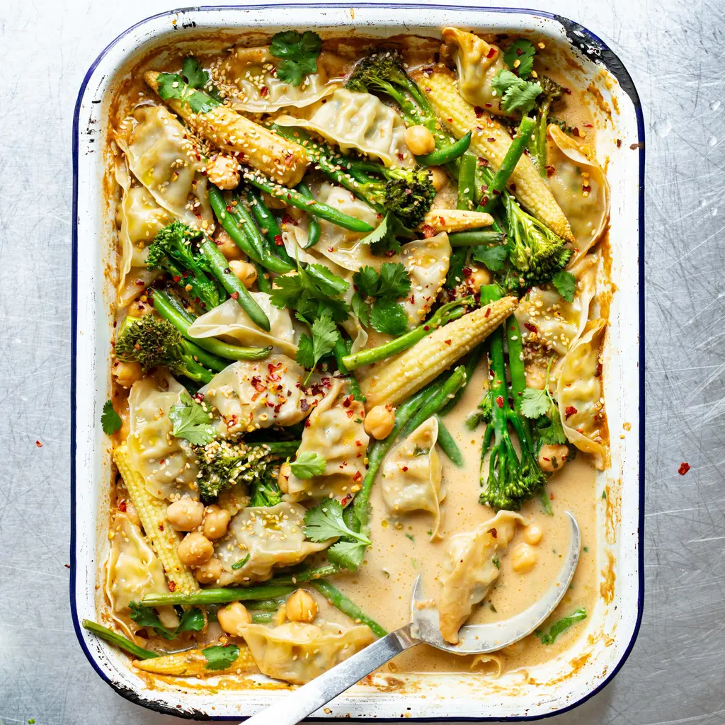 Coconutty Peanut Dumpling Traybake