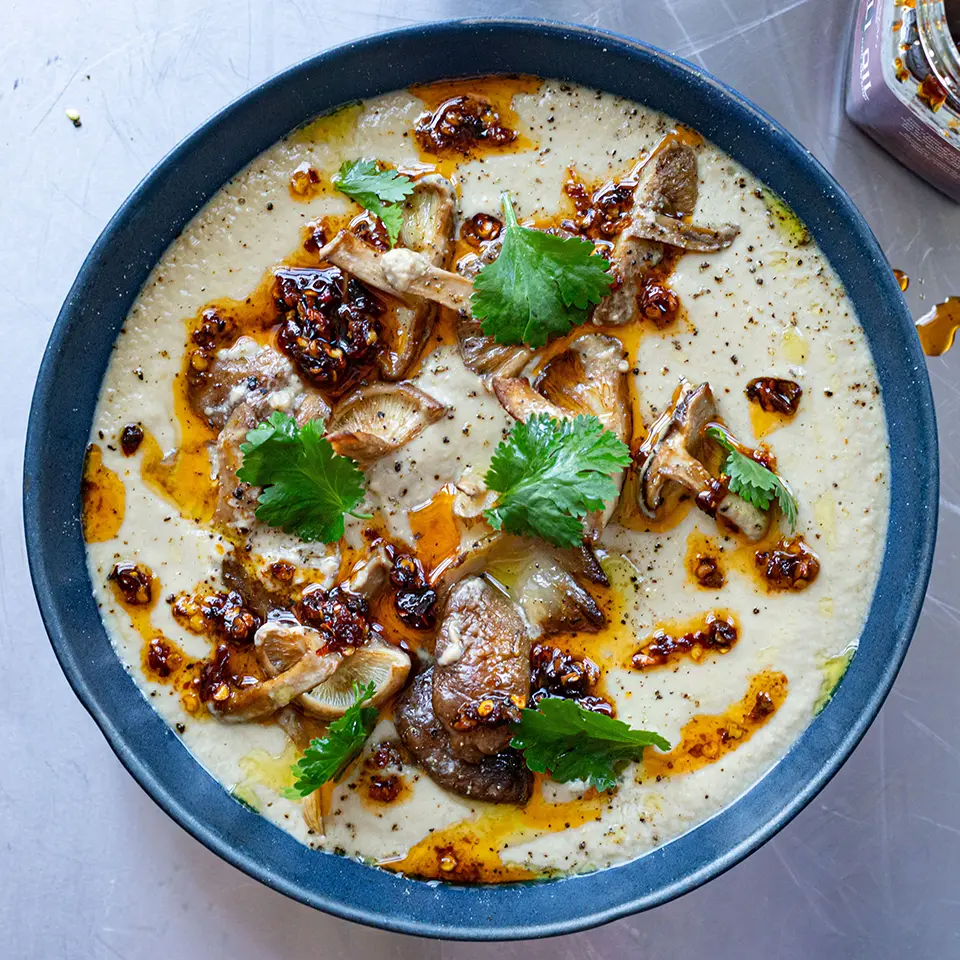 Creamy High-Protein Miso Mushroom Soup with Sourdough