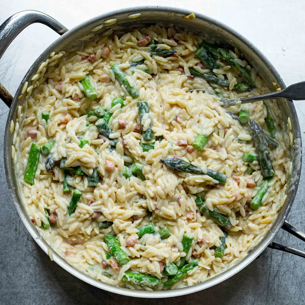 Creamy Lemon & Asparagus Orzo