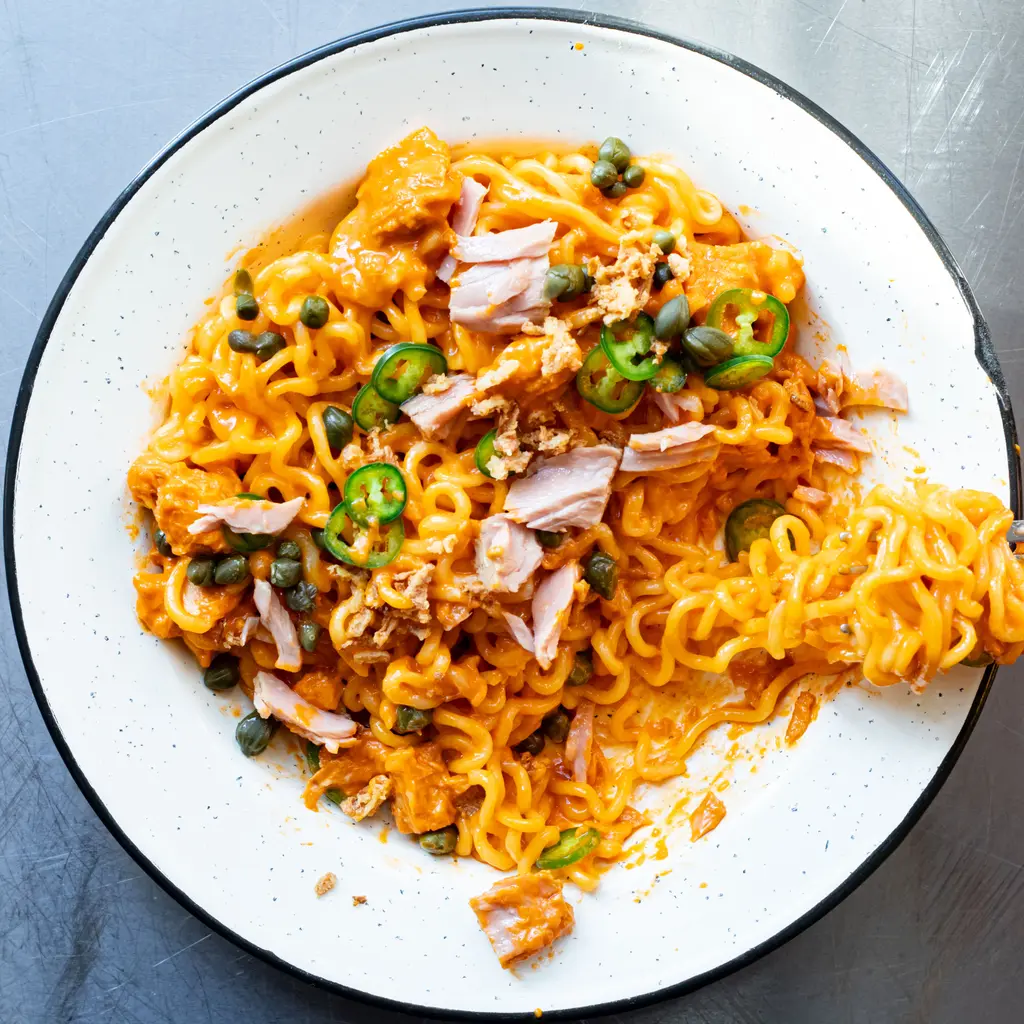 Creamy Tomato Tuna Noodles