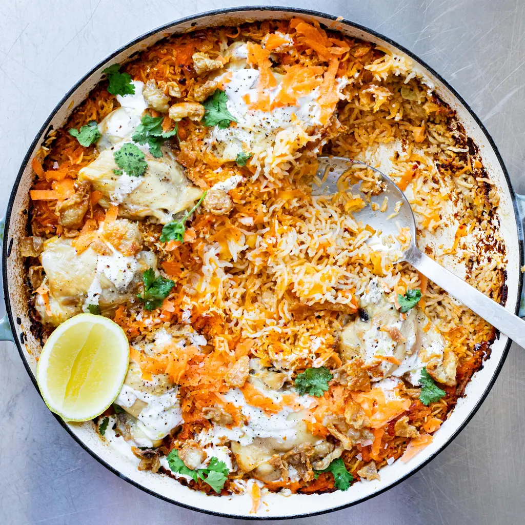 Crispy Chicken & Carrot Rice