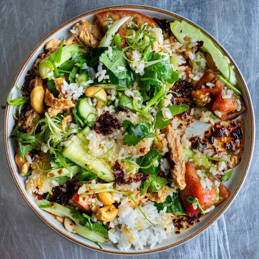 Crispy Rice & Smashed Cucumber Salad