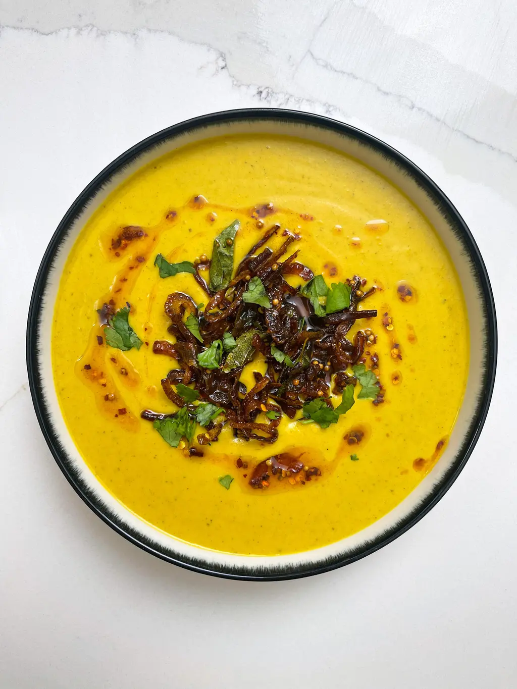 High-Protein Cauliflower Soup With Sticky Onions