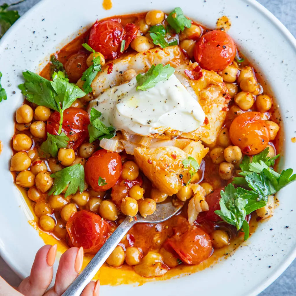 Harissa Cod & Chickpeas