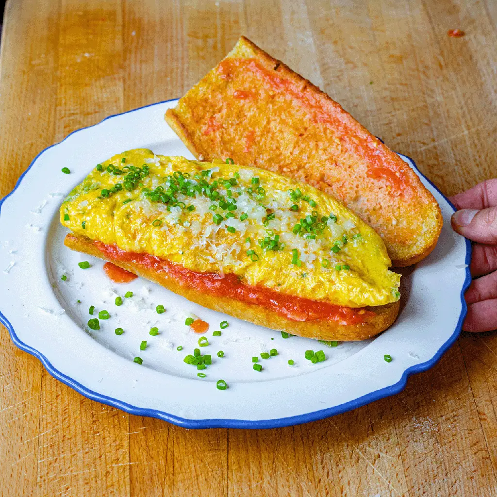 Herby Omelette Tomato Sandwich