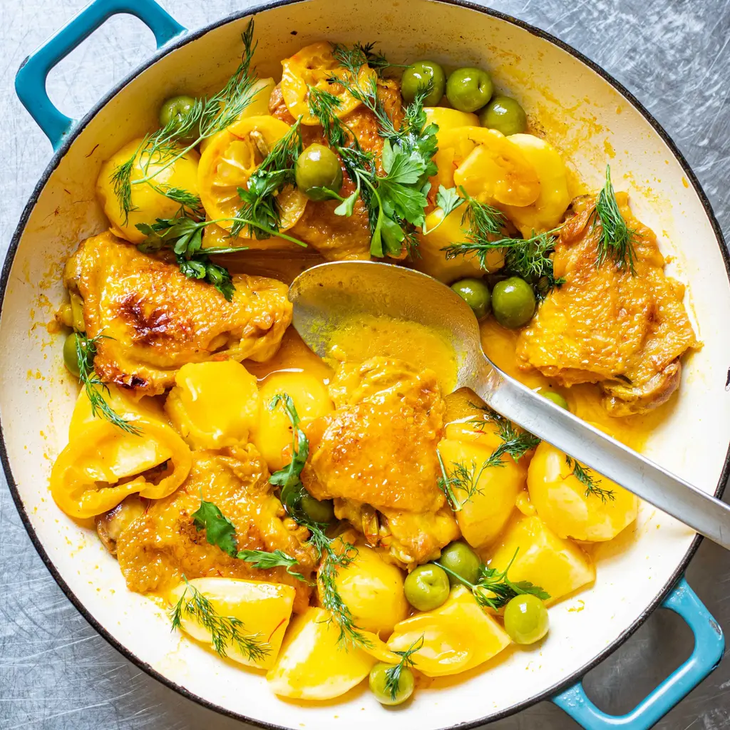 Iraqi-Style Saffron Braised Chicken