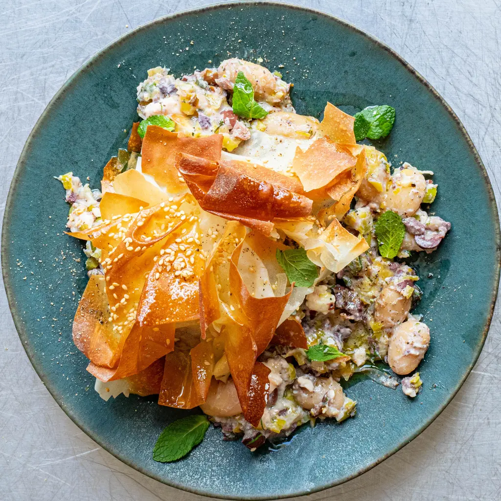 Leek & Olive Filo Pie