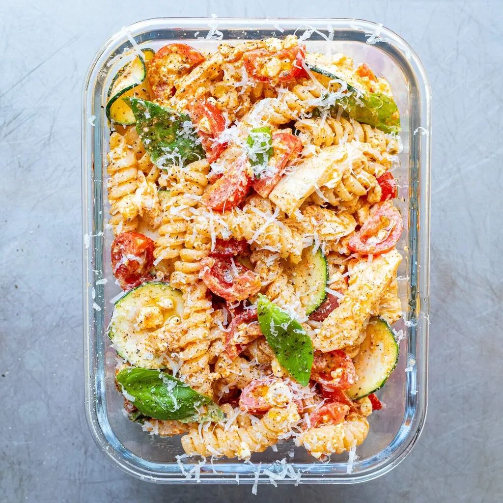 Cherry Tomato & Cottage Cheese Pasta Salad