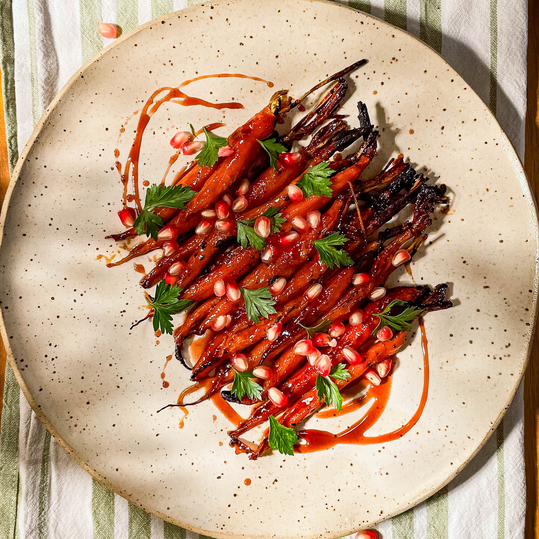 Maple-Glazed Heirloom Carrots with Pomegranate Molasses