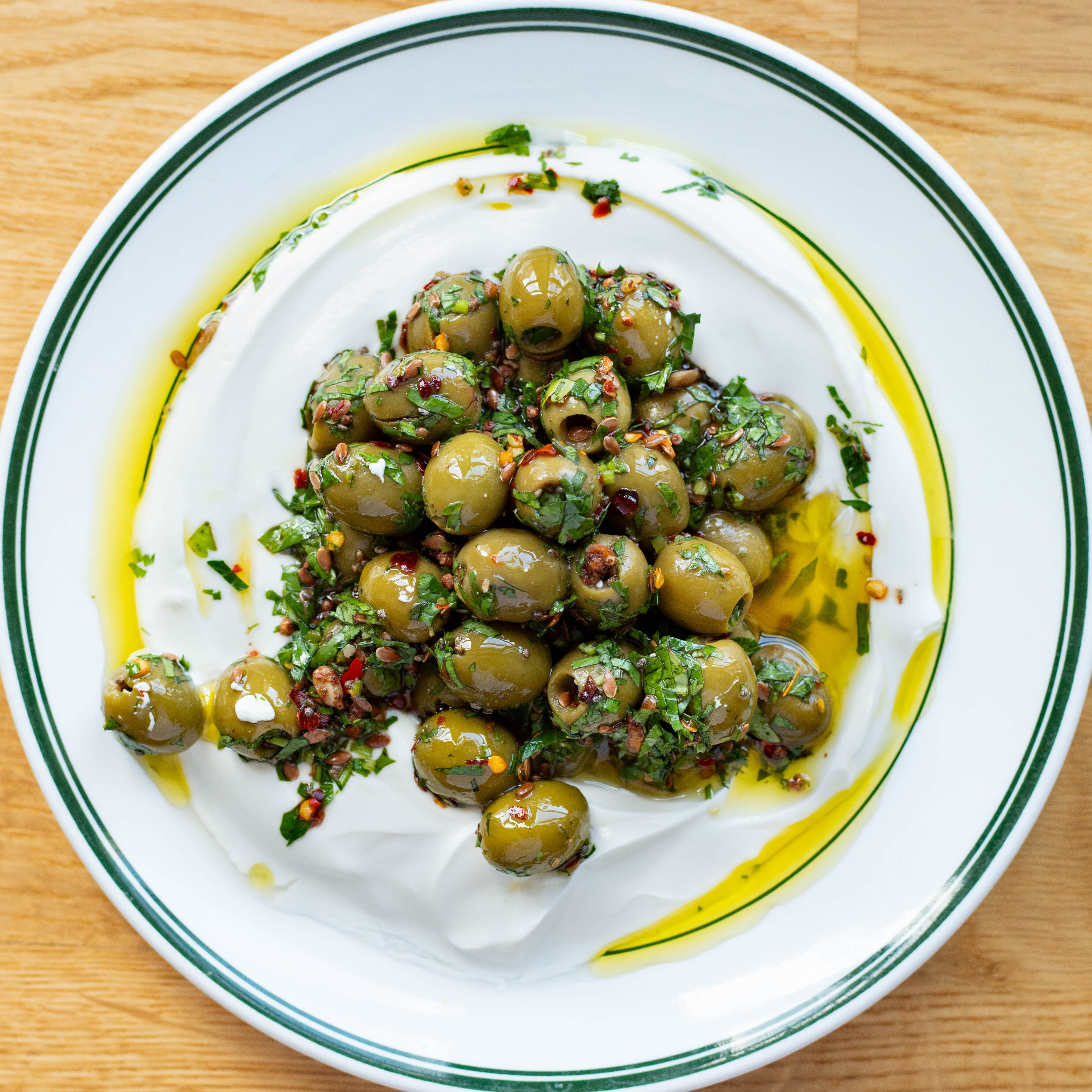ZOE Marinated Olives with Greek Yoghurt