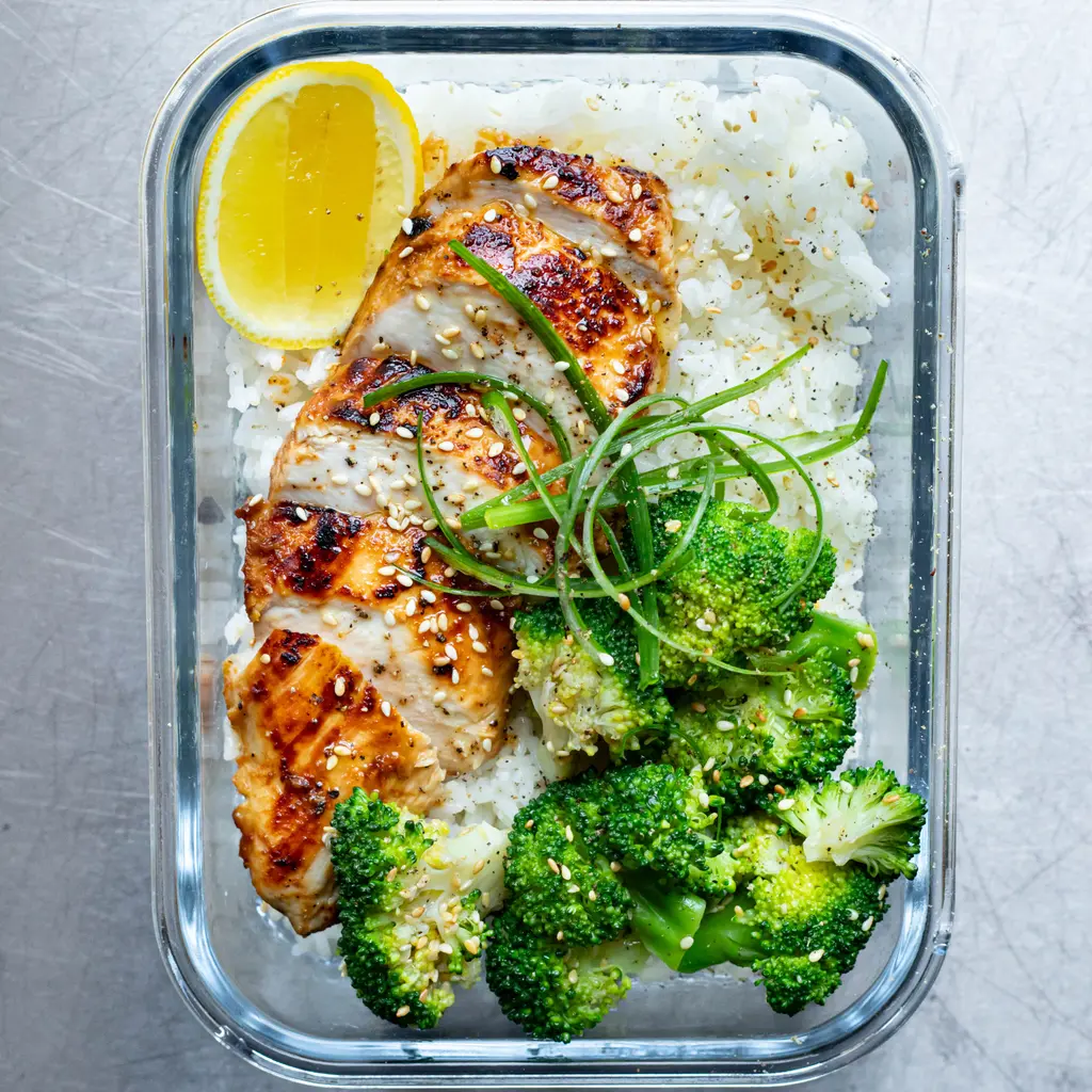 Miso Chicken, Sesame Broccoli & Rice