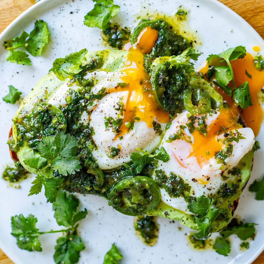 Poached Eggs with Green Chilli Butter