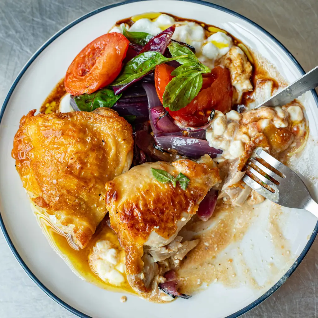 Roast Chicken & Fresh Tomato Salad
