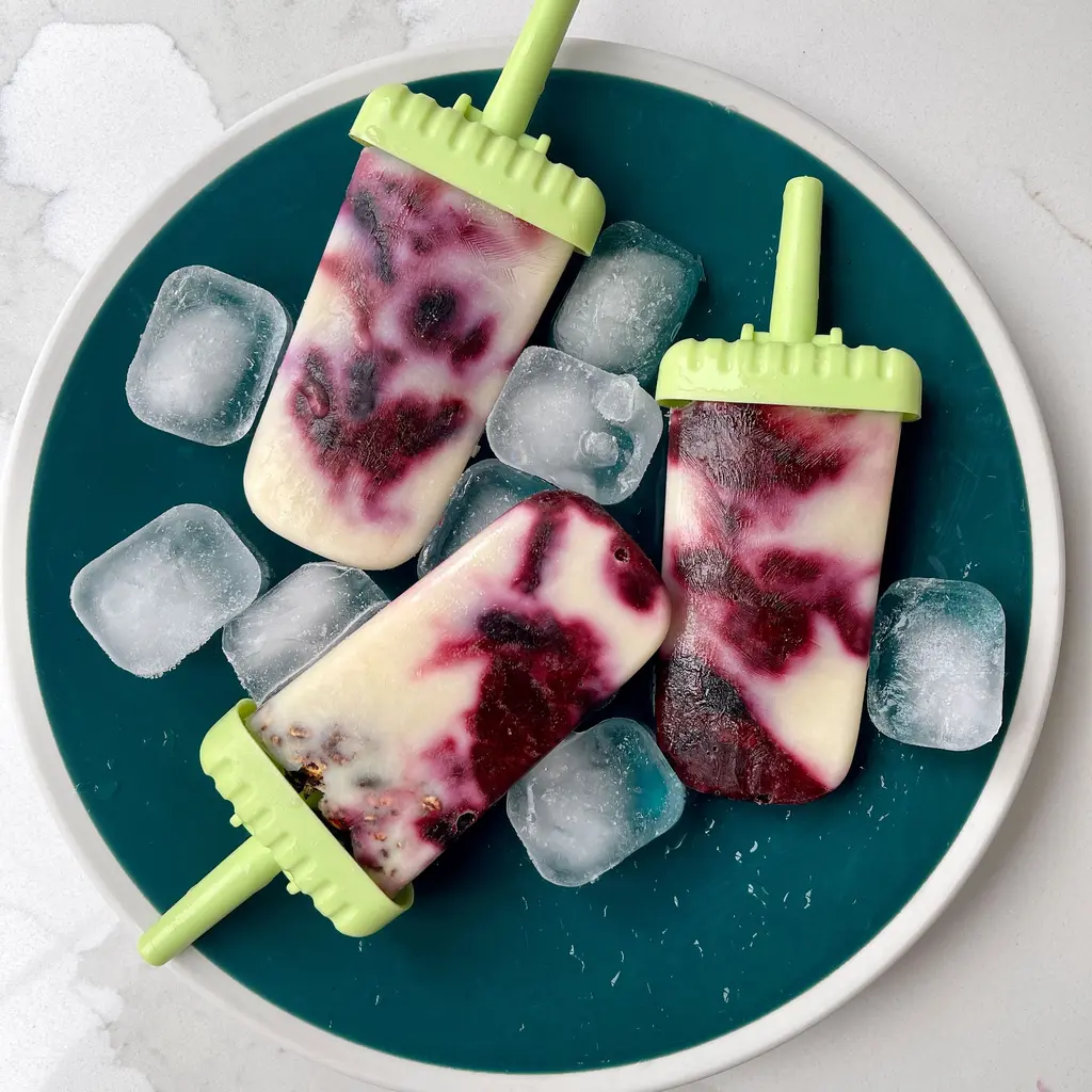 Roasted Summer Fruit Frozen Yoghurt Pops
