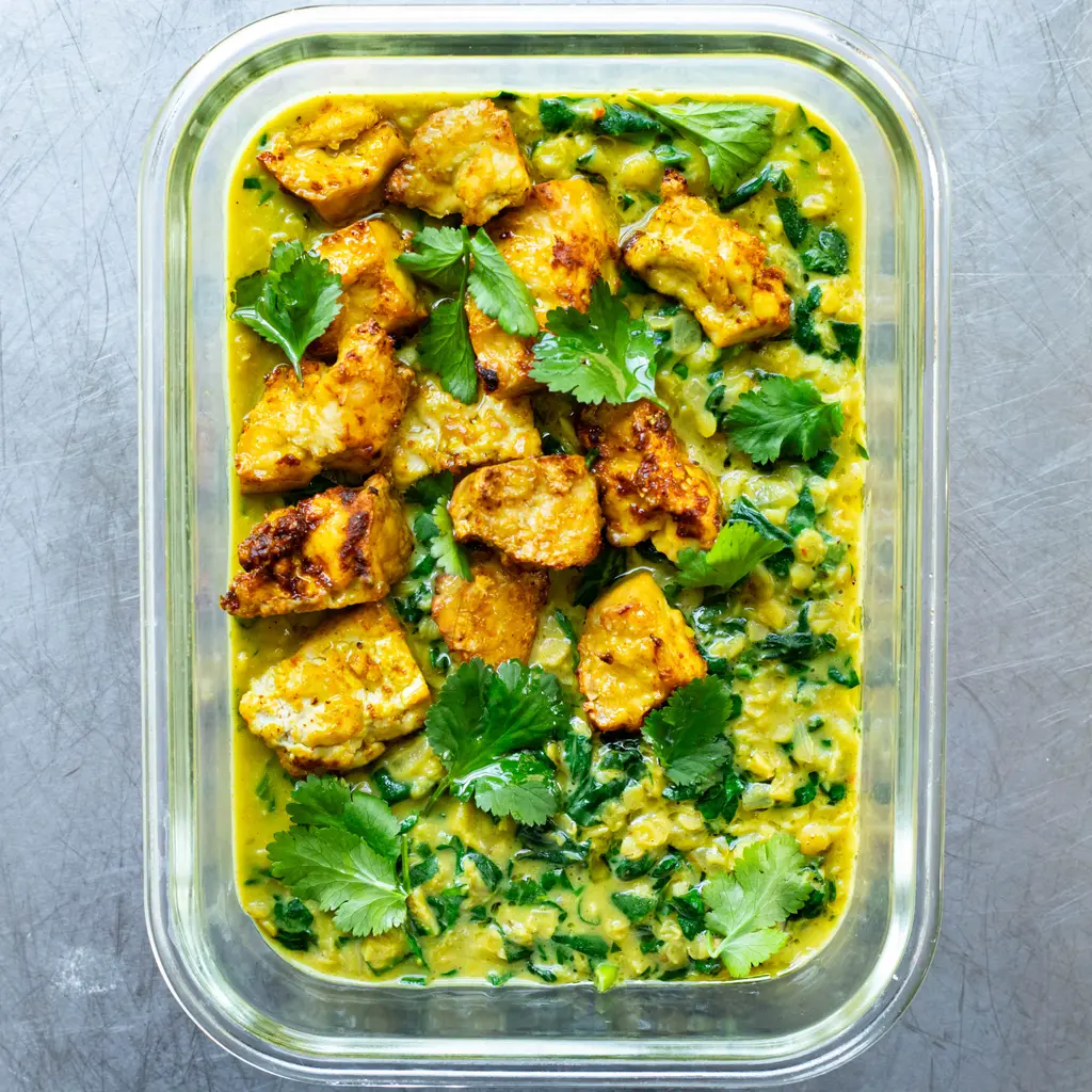 Saag Tofu Lentils