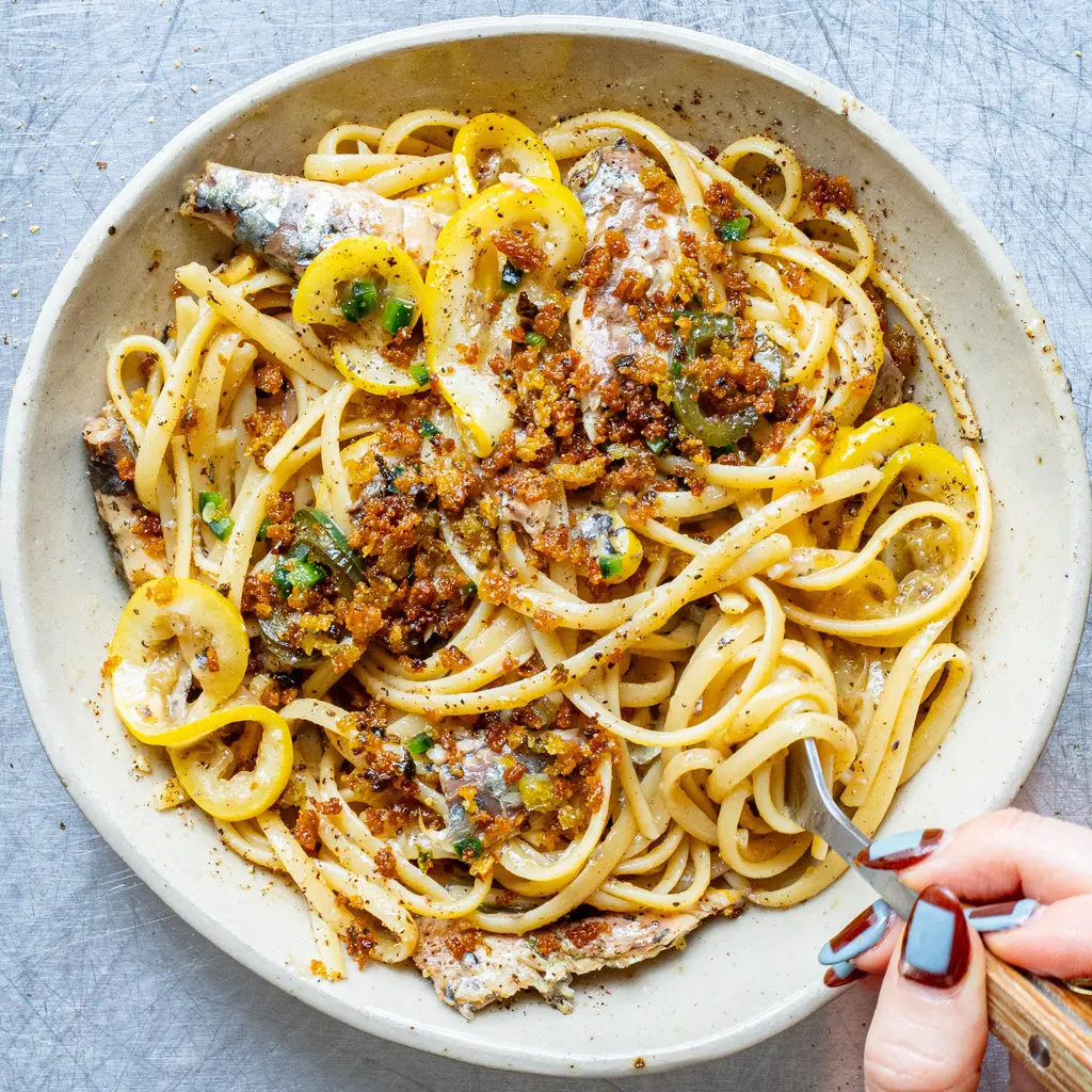 Sardine, Lemon & Jalapeño Linguine