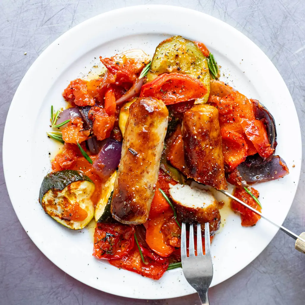 Sausage Ratatouille Traybake