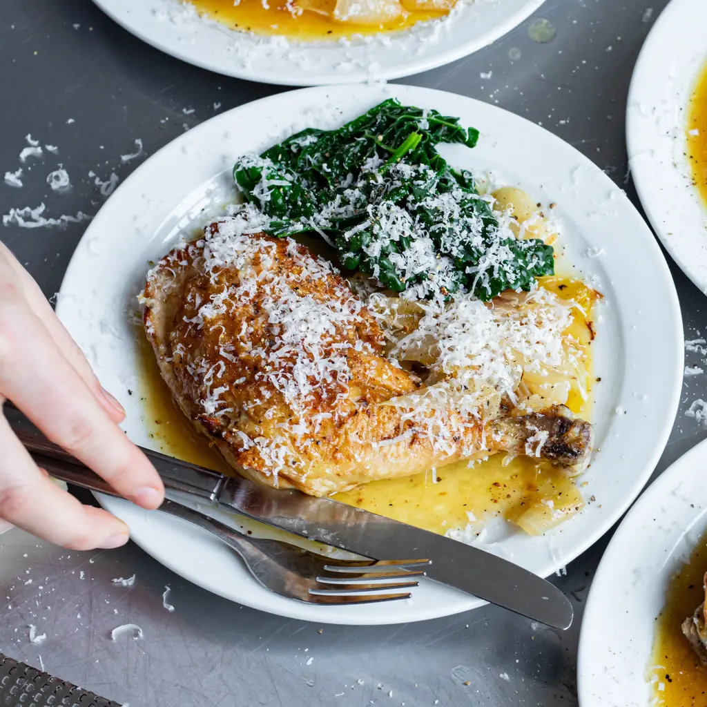 Speedy Parmesan Roast Chicken & Onions