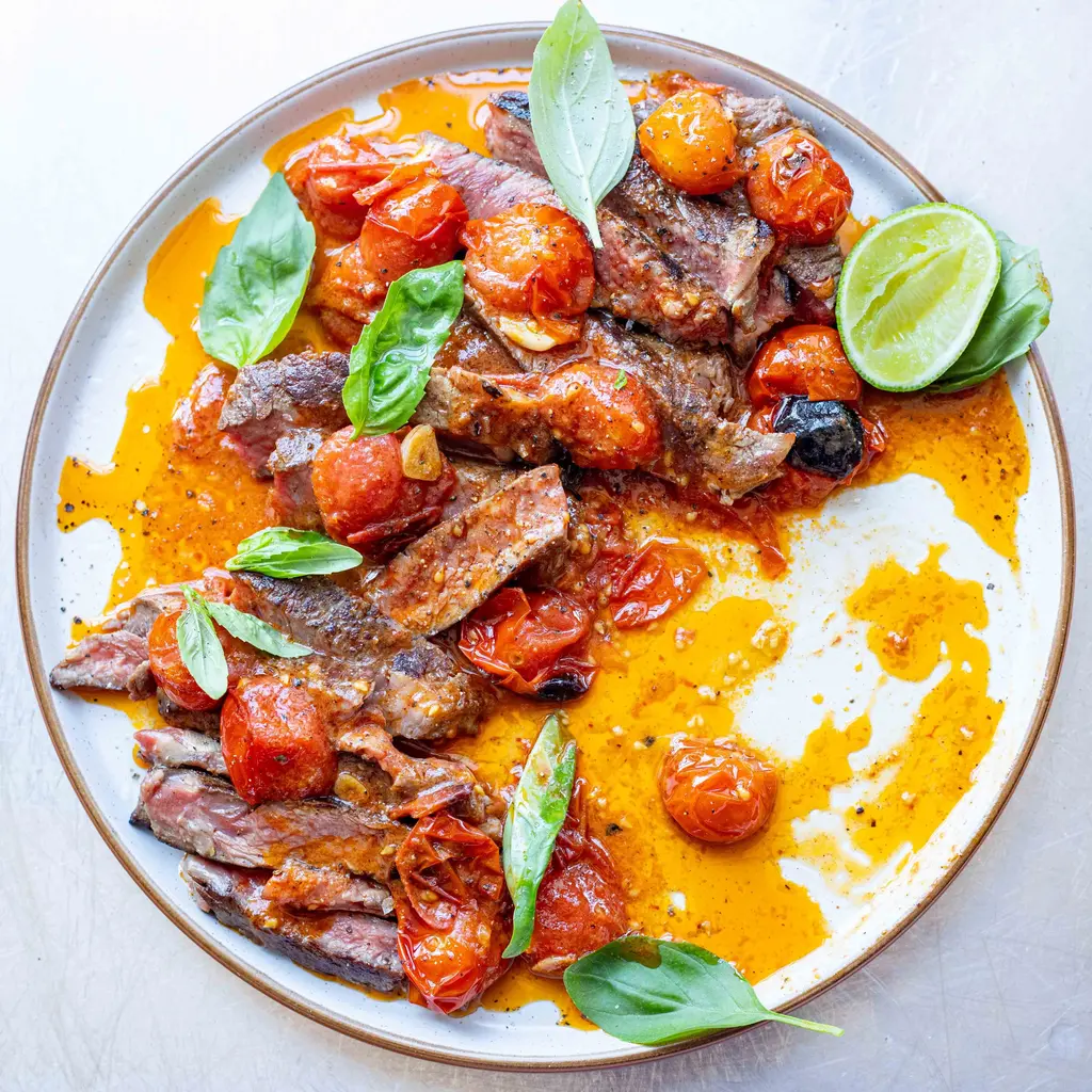 Steak with Thai Red Tomatoes