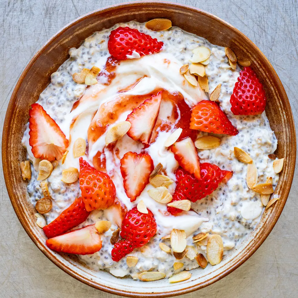 Strawberries & Cream Overnight Oats