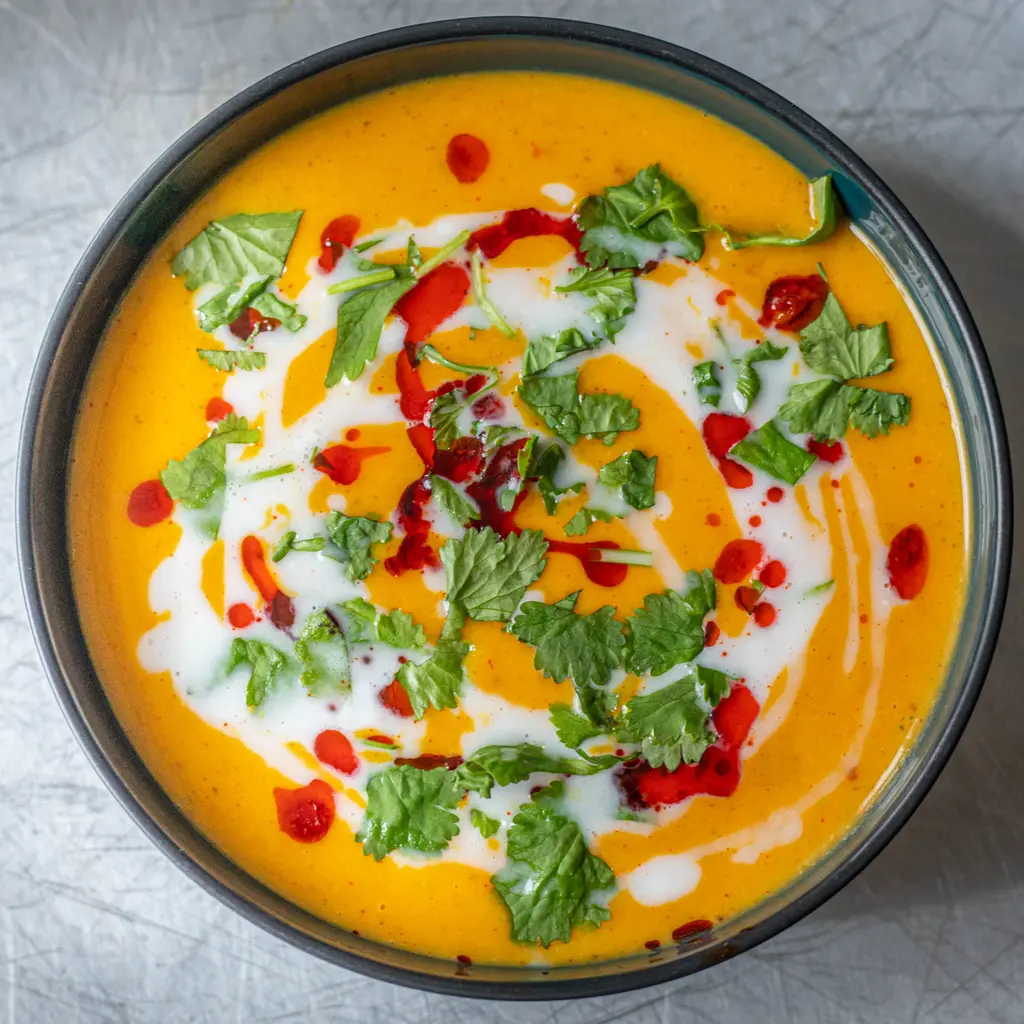 Sweet Potato, Coconut & Harissa Soup