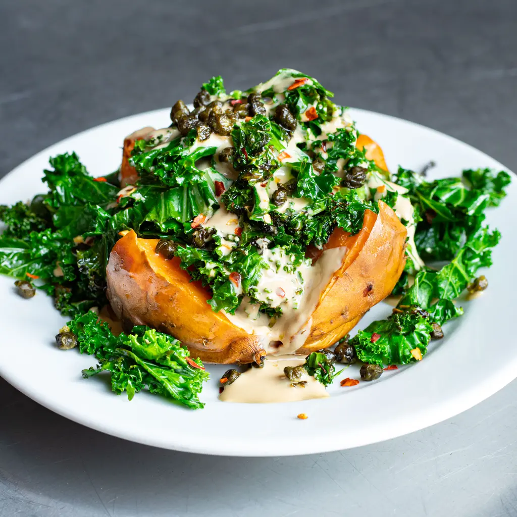 Creamy Tahini Sweet Potatoes
