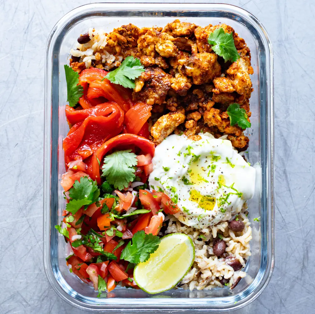 Tempeh Burrito Bowl with Black Beans & Salsa