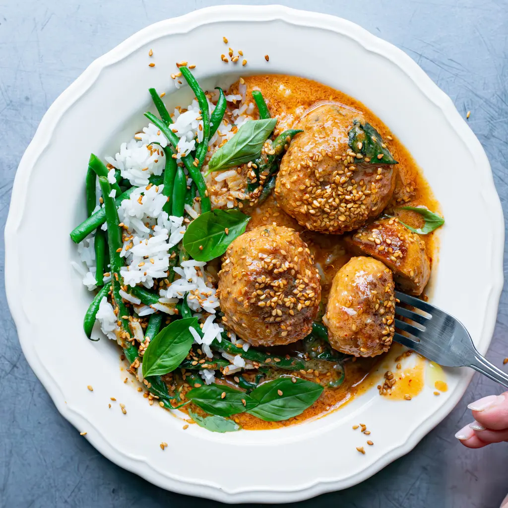 Thai Red Chicken Meatball Curry