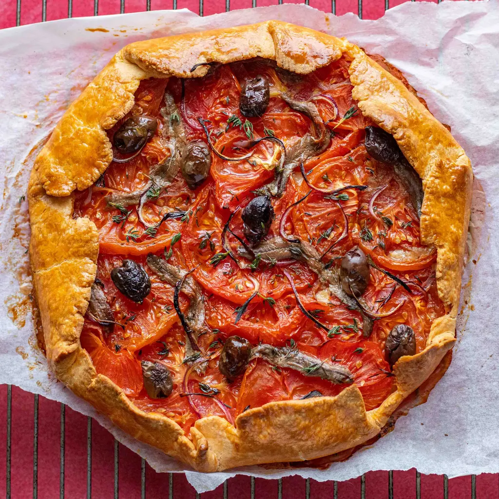 Easy Tomato, Anchovy & Olive Galette