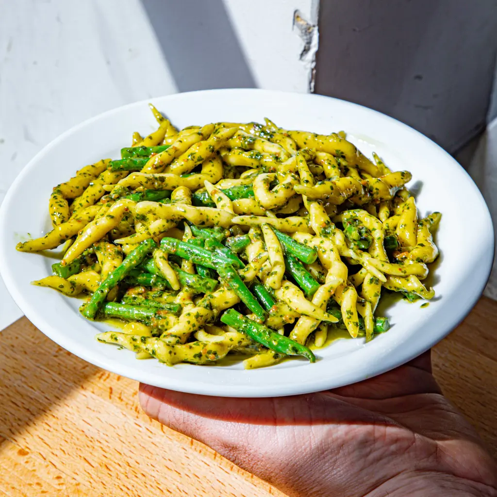 Hand-Rolled Trofie With Pesto & Beans