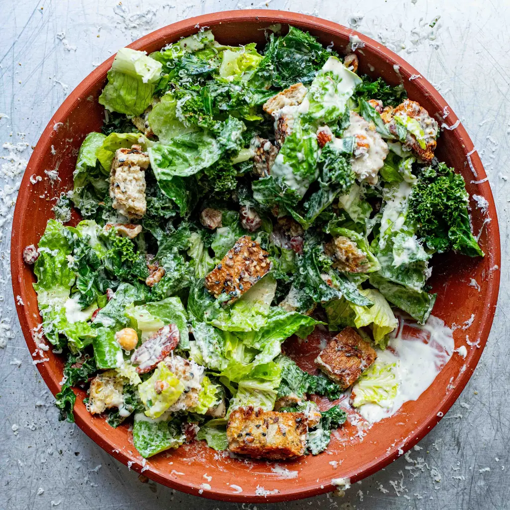 Winter ‘Sorta Caesar’ With Garlic Croutons