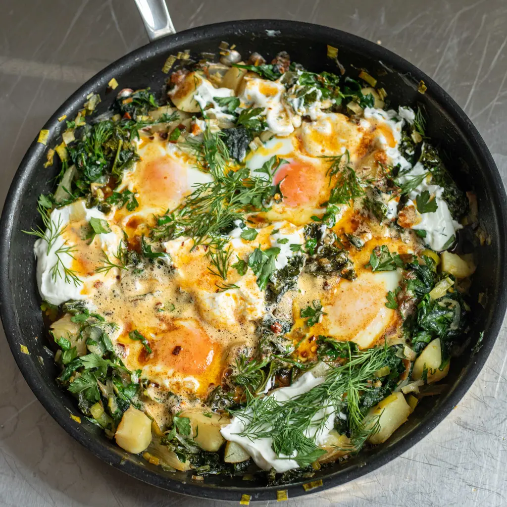 Wintery Leek & Potato Eggs